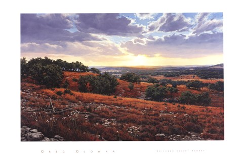 Framed Smithson Valley Sunset Print