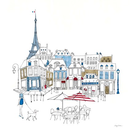 Framed World Cafe II Paris Color Print