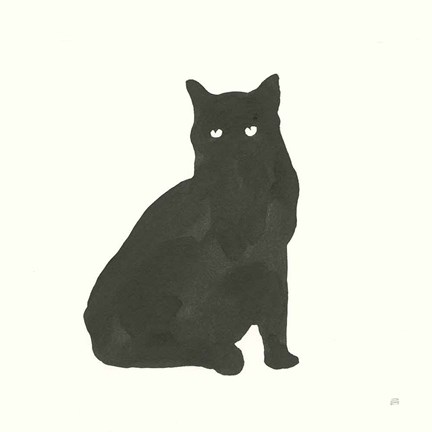 Framed Black Cat V Print