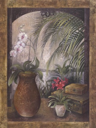 Framed Orchids in Paradise I Print