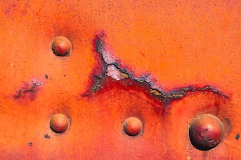 Framed Details Of Rust And Paint On Metal 8 Print