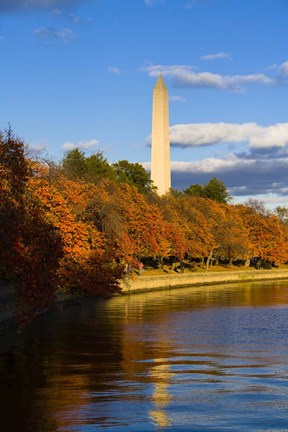Framed Reflection Of Monument On The Water, The Washington Monument, Washington DC Print