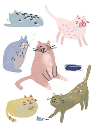 Framed Cat Squad II Print