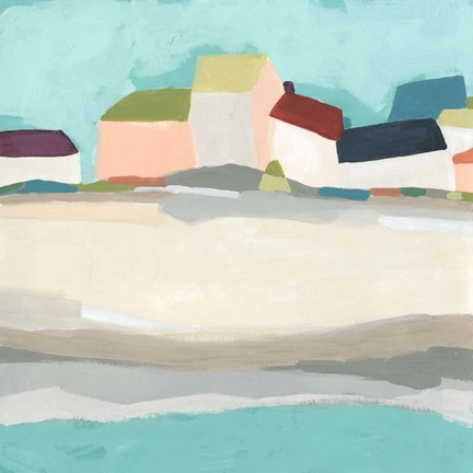 Framed Coastal Village I Print
