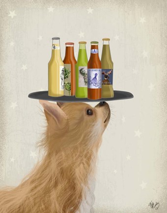 Framed Chihuahua Beer Lover Print