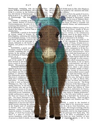 Framed Donkey Blue Hat and Scarf Book Print Print