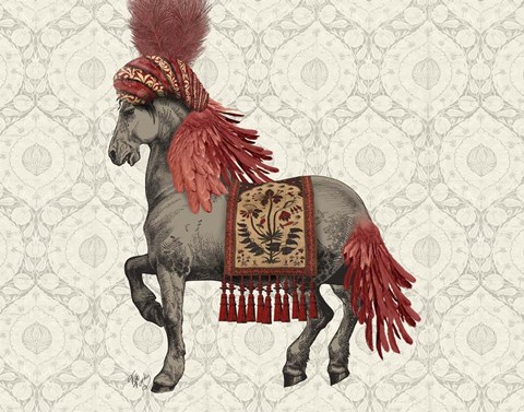 Framed Niraj Horse, Red Print