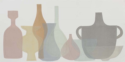 Framed Soft Pottery Shapes II Print