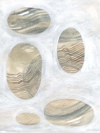 Framed Neutral River Rocks III Print