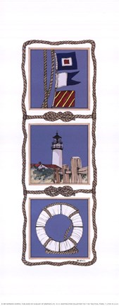 Framed Nautical Panel I Print
