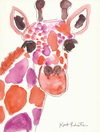 Framed Giraffe Named Liz Print