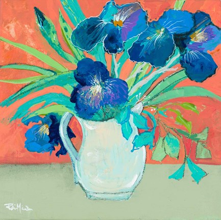 Framed Blue Springtime Vase Print