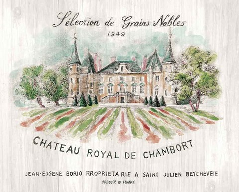 Framed Chateau Chambort on Wood Color Print