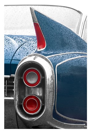 Framed 1960 Blue Cadillac Print