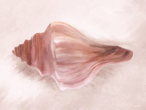 Framed Conch Shell Blush I Print