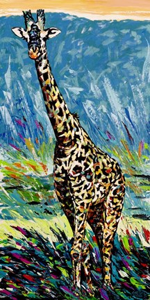 Framed Regal Giraffe I Print