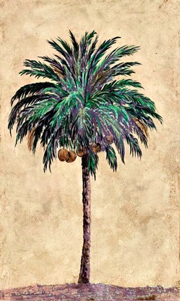 Framed Coconut Tribal Palm I Print