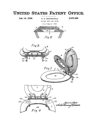 Framed Bath Time Patents V Print