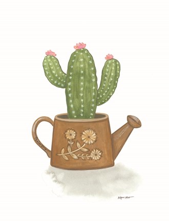 Framed Watering Can Cactus Print