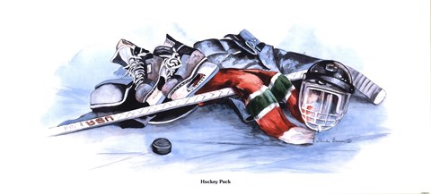 Framed Hockey Puck Print