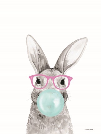 Framed Bubble Gum Bunny Print