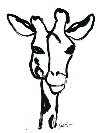 Framed Inked Safari III-Giraffe 1 Print