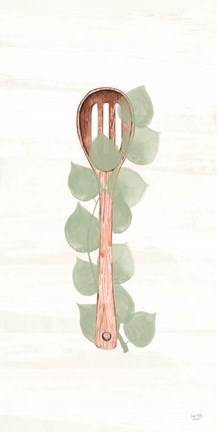 Framed Kitchen Utensils - Slotted Spoon Print