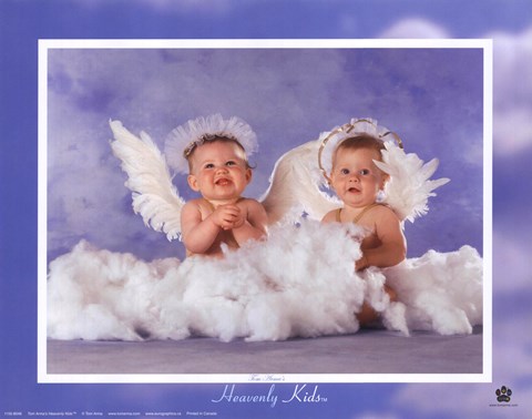 Framed Heavenly Kids 2 Angels Print