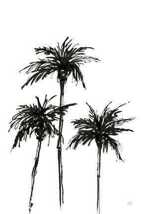 Framed Dark Palms I Print