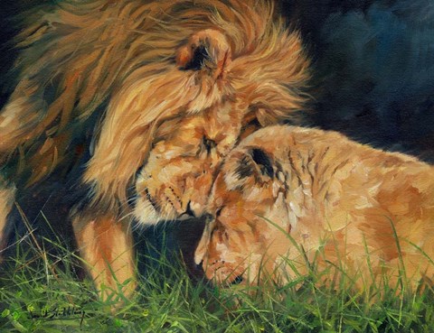 Framed Lion Love Print
