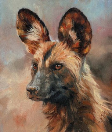 Framed Africa Wild Dog Print
