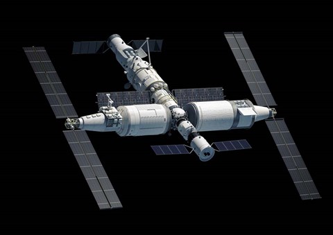 Framed Chinese Space Station Tiangong 2022, Complete View Print