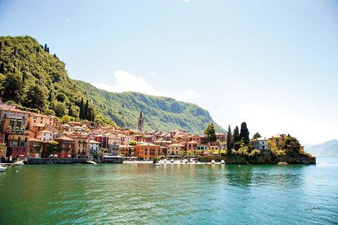 Framed Lake Como Village I Print