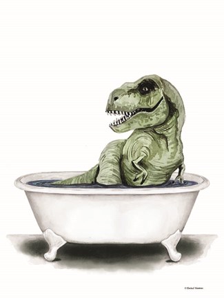 Framed Dino Bath III Print