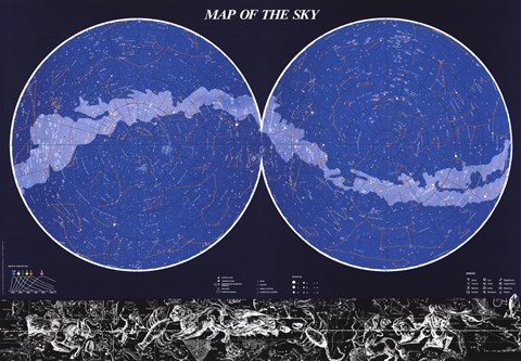 Framed Map of Thesky Print
