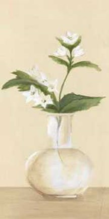 Framed White Flowers in Bottle 2 Print