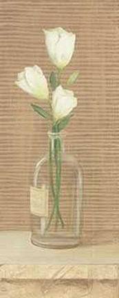 Framed Bottle with Flower 2 Print