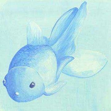 Framed Blue Fish 2 Print
