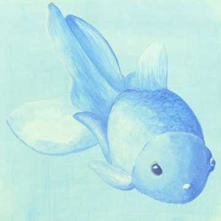 Framed Clear Blue Fish 1 Print