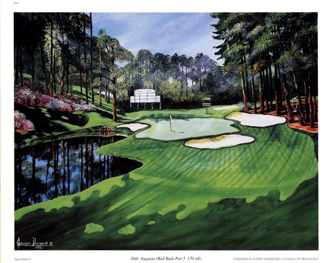 Framed 16th Augusta (Red Bud) Par 3 170 yds. Print