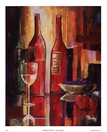 Framed Abstract Vino I Print