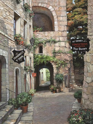 Framed Italian Country Village II Print