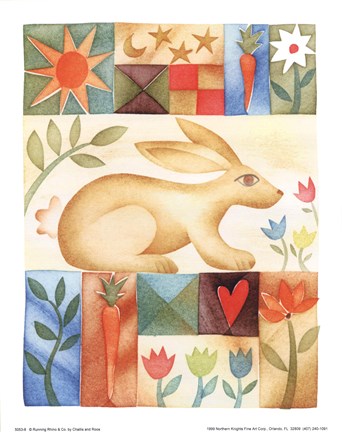 Framed Rabbit Quilt Print