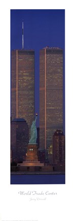 Framed New York-Towers &amp; Statue Print
