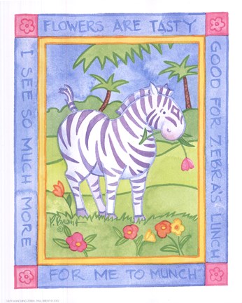 Framed Munching Zebra Print