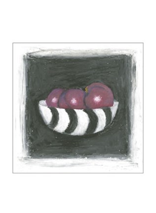 Framed Plums in Bowl Print