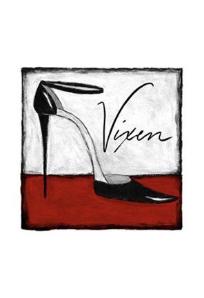 Framed Vixen on Red Print