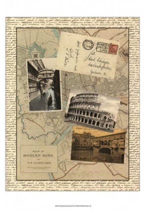 Framed Post Cards from Rome Print