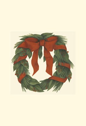 Framed Holiday Wreath (H) Print
