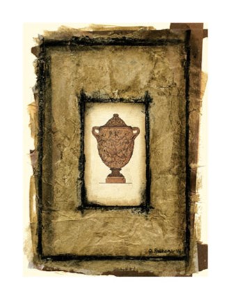 Framed Gilded Urn II Print